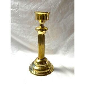 Vintage Brass Candlestick Holder 10.5"Fluted Column Base Taper Candle Decor Read